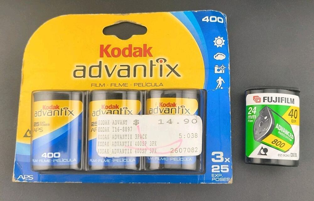 Kodak & Fujifilm APS Film Lot - Sealed 3-Pack 400 + Loose Fujifilm 800 Roll
